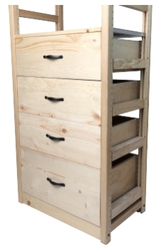 Inside a solid wood closet drawer - no particle board construction